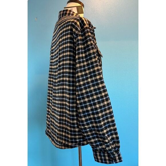 NWT Jachs NY Recycled Flannel Fleece Lining Shacket Shirt Blue Plaid 2XL XXL - Picture 3 of 7